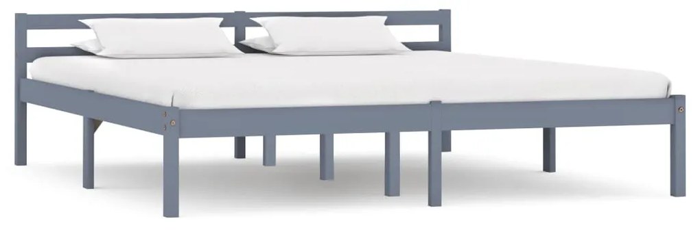 283201 vidaXL Cadru de pat, gri, 180 x 200 cm, lemn masiv de pin