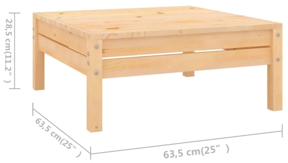 Set mobilier de gradina, 4 piese, lemn masiv de pin Maro, 1