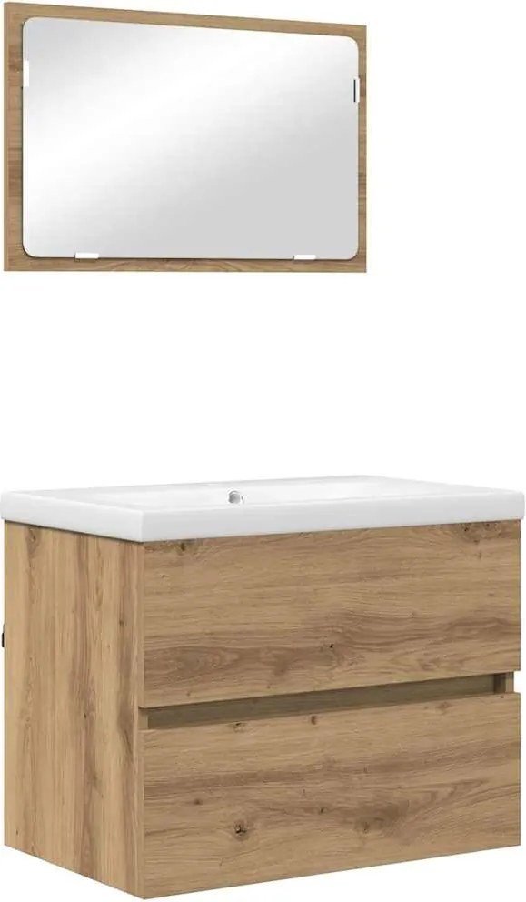 vidaXL Set de mobilier pentru baie cu sertar 3 pcs Stejar Artizanal