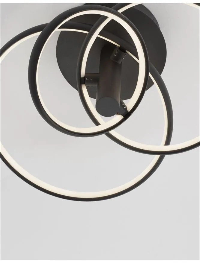 Lustra LED aplicata design modern circular ajustabil EMIL negru NVL-9349063