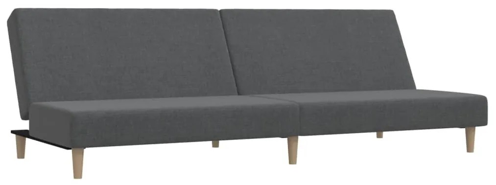 337274 vidaXL Canapea extensibilă cu 2 locuri, gri deschis, textil