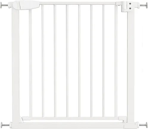 Poarta de siguranta copii Kidizi Rexa alb, reglabila 75–82 cm, montaj prin presiune, inchidere automata, certificata EN 1930