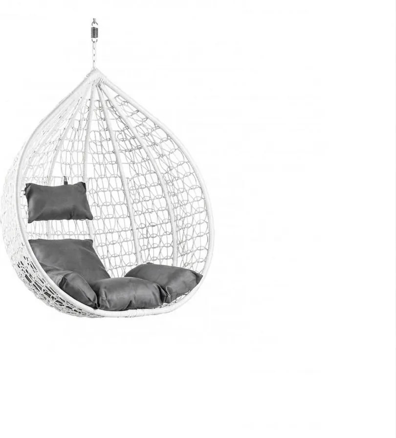 Scaun suspendat alb KOKON fara suport, perna gri