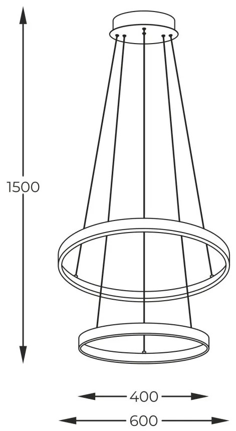 Lustra LED moderna design circular BRENO negru 40/60cm