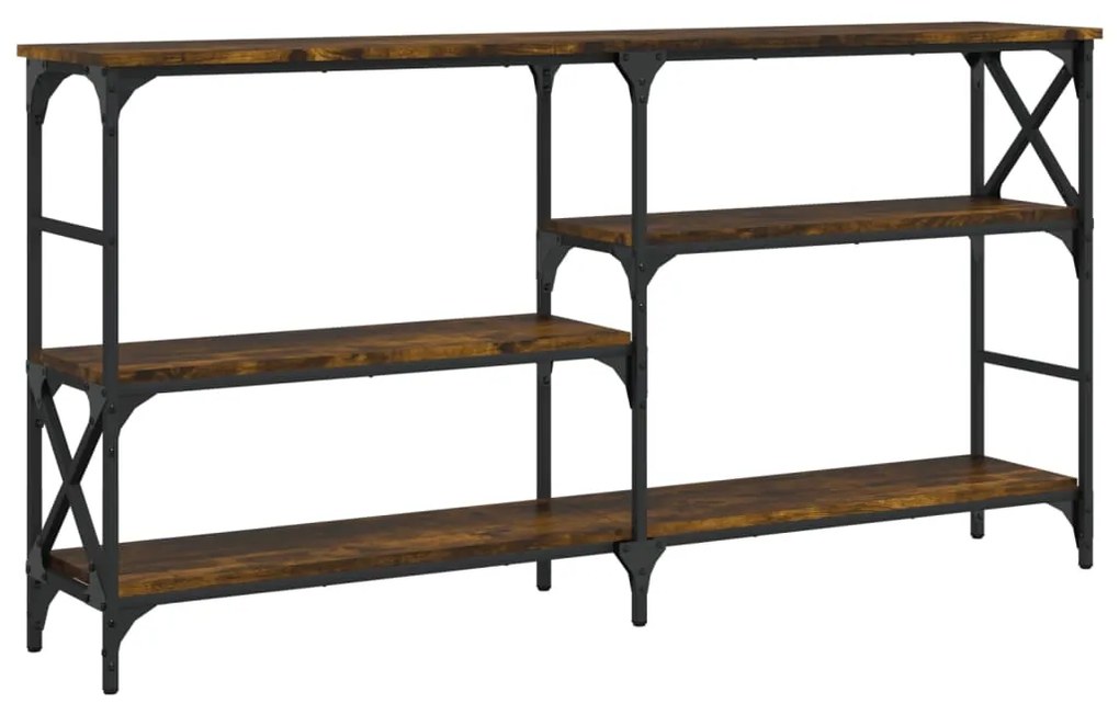 vidaXL Măsuță consolă, stejar fumuriu, 150x29x76,5 cm, lemn prelucrat