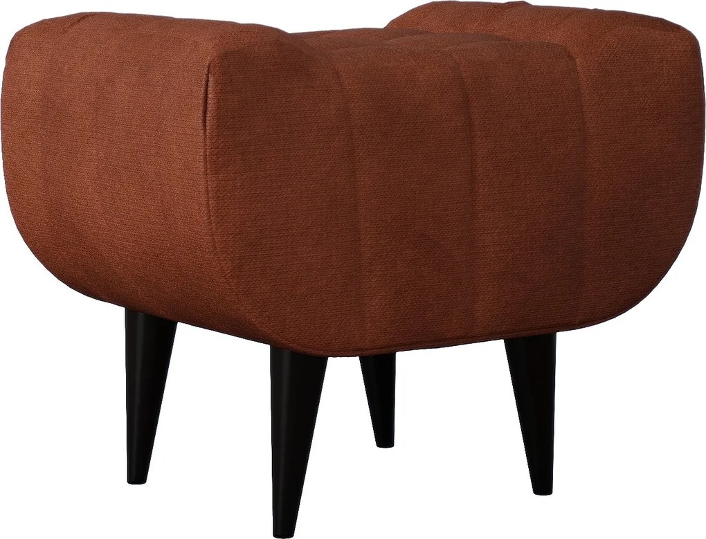 Taburet Tapitat Atlas, Caramel, Stofa, 60 x 40 x 47 cm