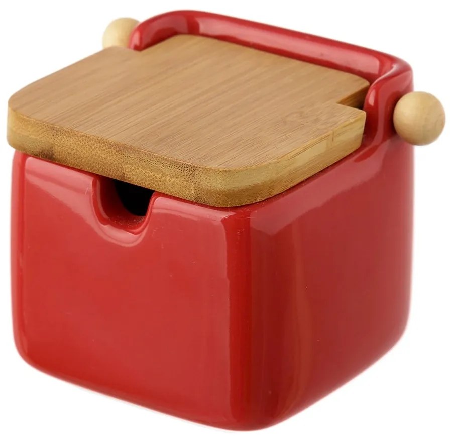 Recipient ceramic pentru sare Casa Selección, 250 ml, roșu