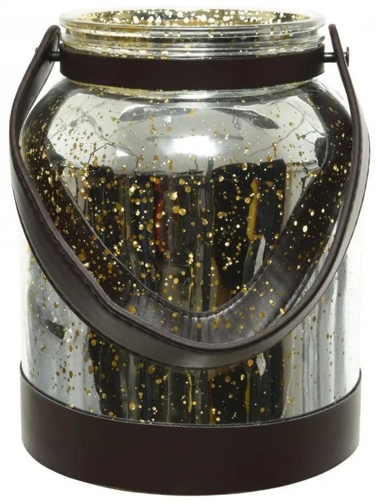 Decoratiune Hurricane antique, Decoris, 15x20 cm, sticla, negru