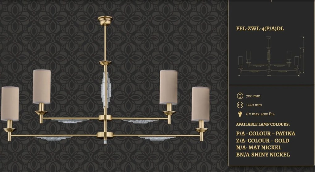 Candelabru 4 brate realizat manual Fellino
