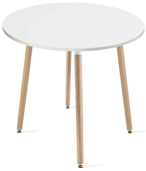 Reducere Masa rotunda alba pentru dining KAMI 80x80 cm II calitate.