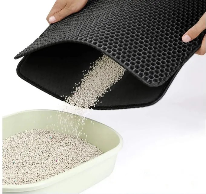 Covoras pentru litiera pisicii 60x45 cm, negru