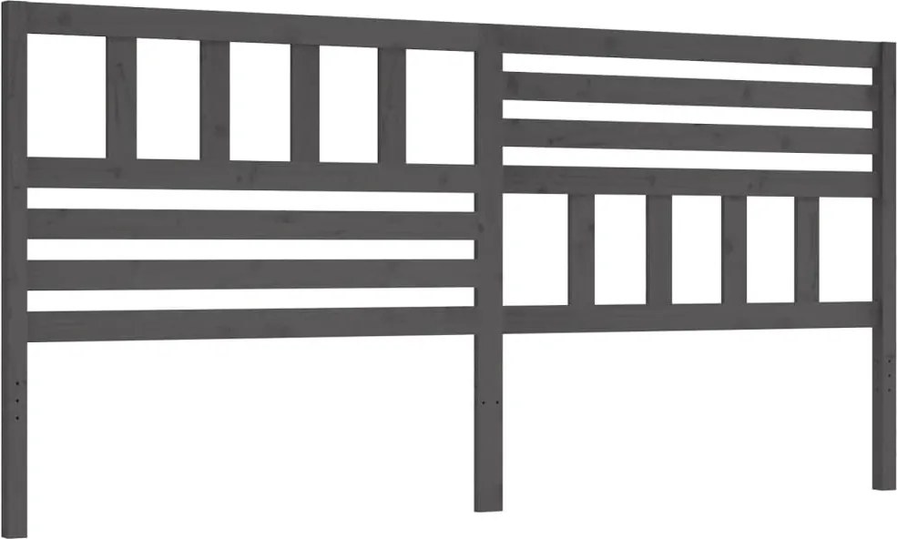 vidaXL Tăblie de pat, gri, 206x4x100 cm, lemn masiv de pin