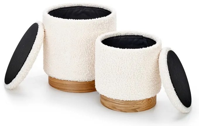 Scaun Cancun, crem / lemn natural