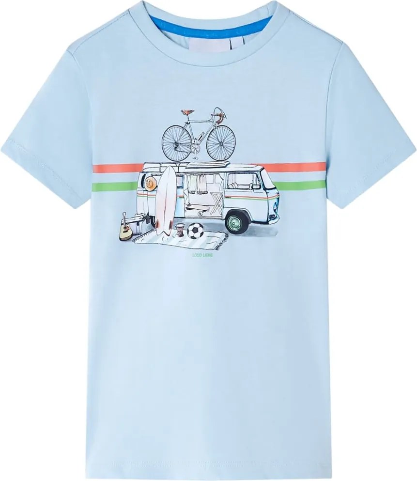 vidaXL Tricou pentru copii, albastru deschis, 128