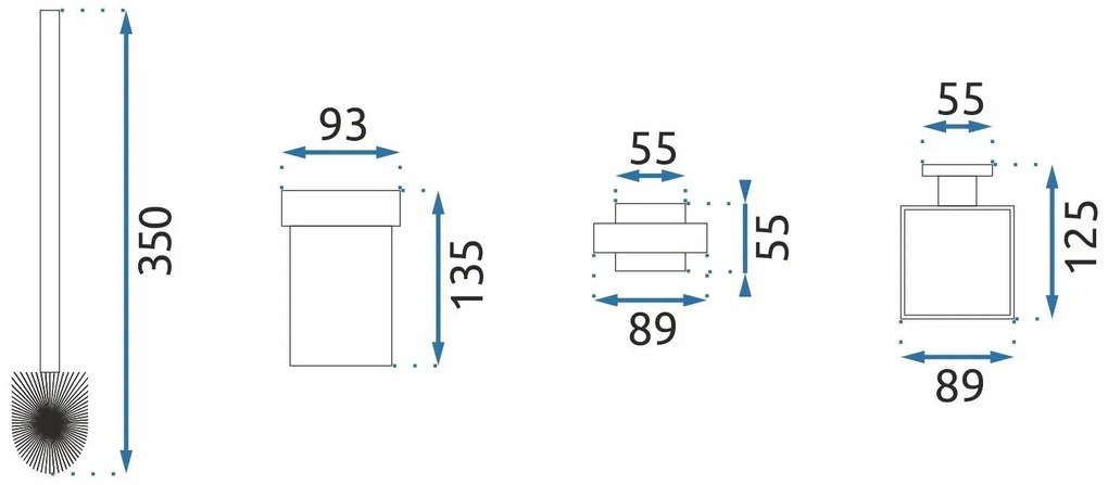 Perie WC 332918 Erlo 05 Negru, Rea