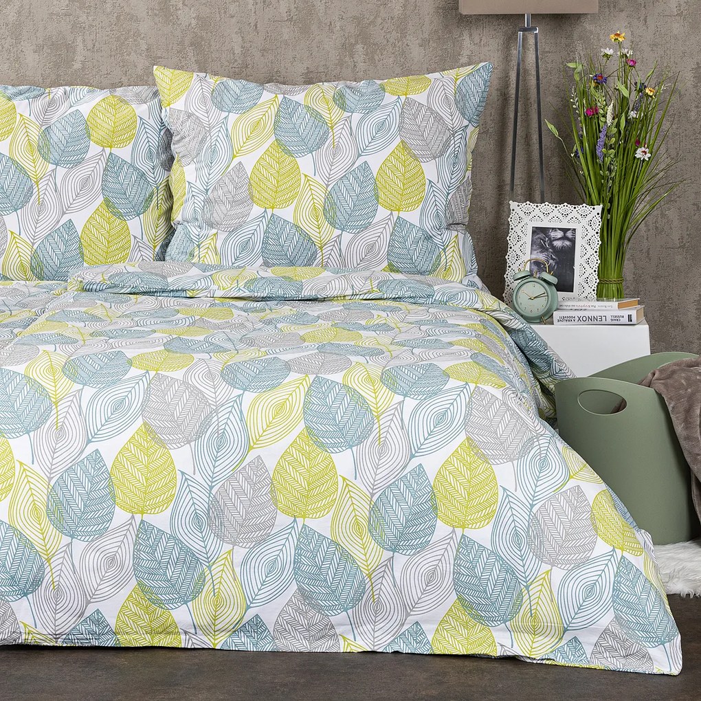 Lenjerie de pat din bumbac 4Home Nordic Leaves, 140 x 220 cm, 70 x 90 cm, 140 x 220 cm, 70 x 90 cm