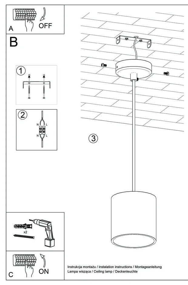 Lustră Nice Lamps Roda, negru