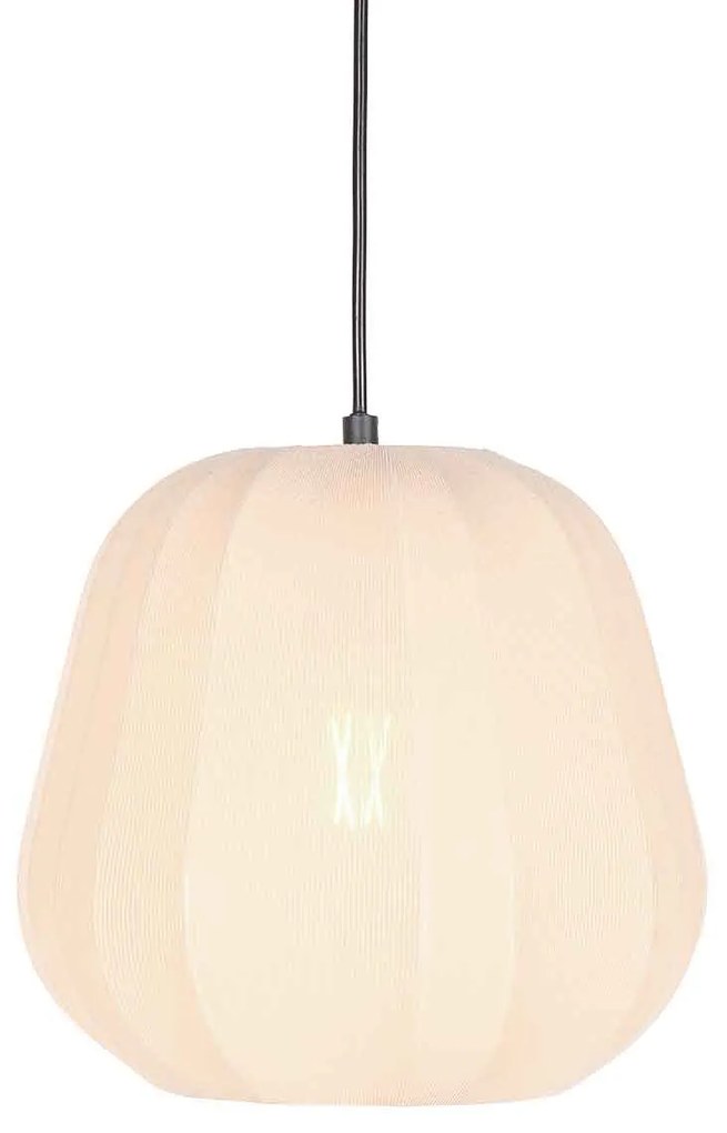 Lampă pandantiv Japandi crem cu abajur din material textil 28cm - Sable