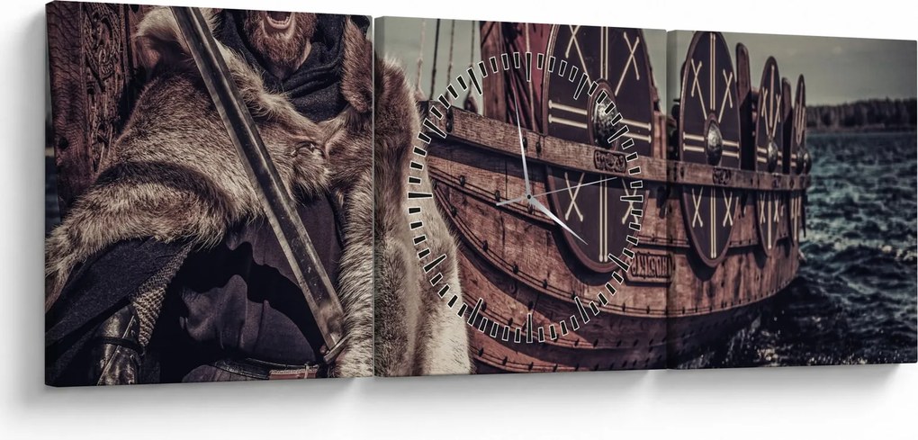 Tablou - Viking (cu ceas) (90x30 cm)