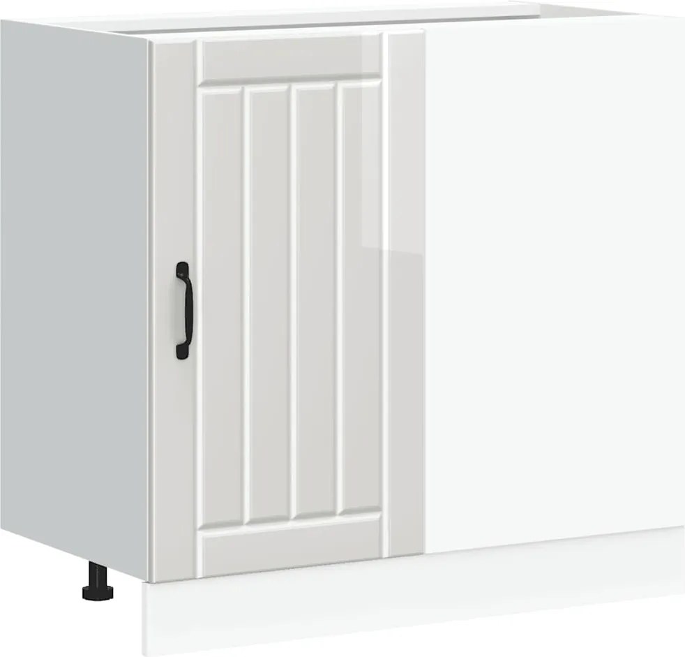 vidaXL Dulap de bucătărie „Lucca”, alb lucios, lemn stratificat