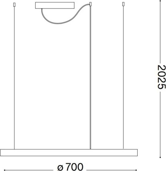 Ideal Lux - Lustră LED suspendată pe cablu ORACLE SLIM, 40 W, 230 V, 3000 K, Ø 70 cm, albă