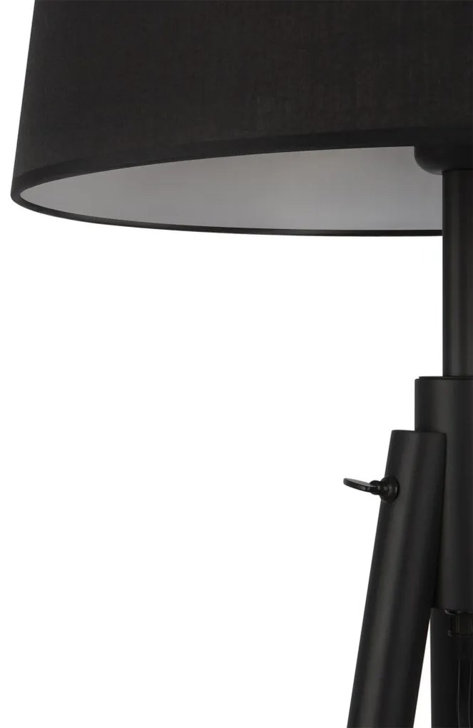 Lampadar, Lampa de podea cu trepied din lemn Calvin negru