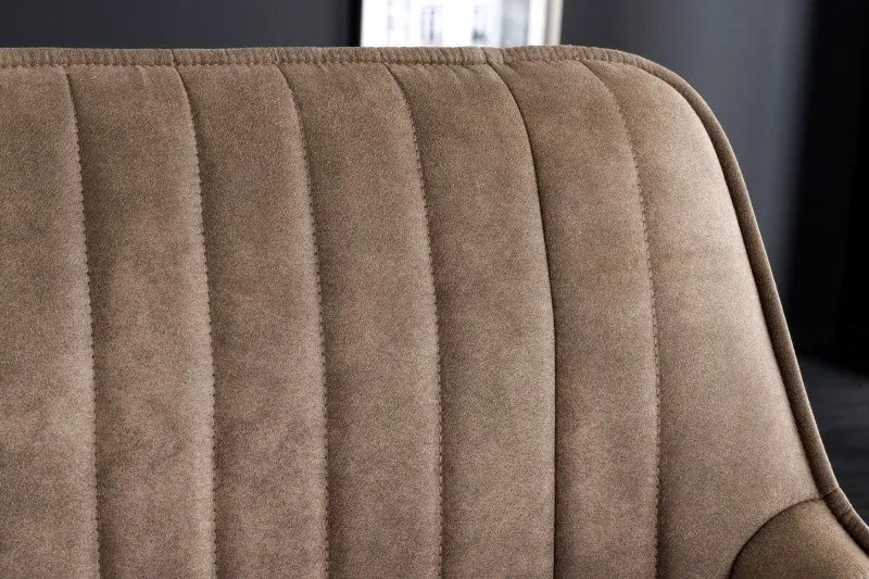 Bancheta tapitata design modern Turin 160cm, microfibra taupe