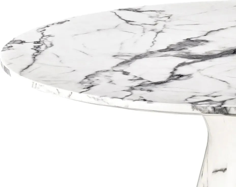 Masa dining LUX din marmura artificiala alba Turner 110661 HZ