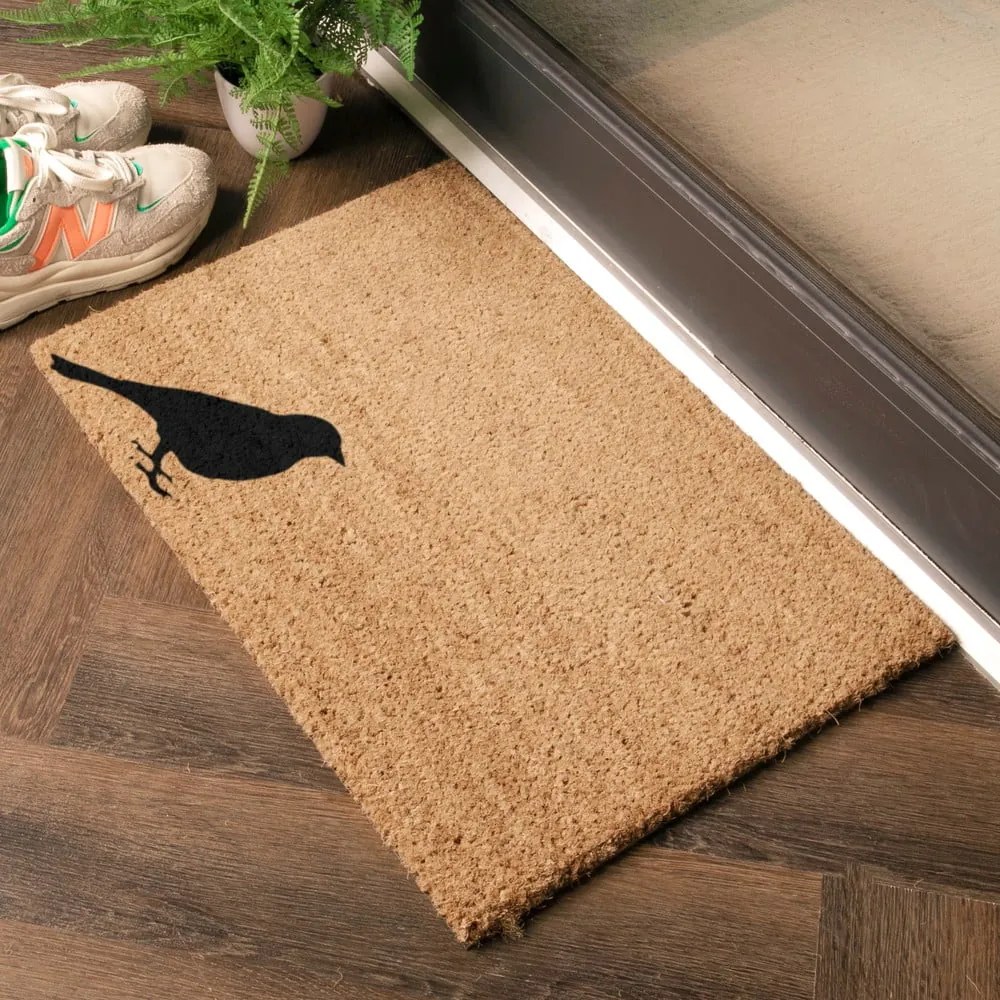 Covoraș de intrare din fibre de nucă de cocos 40x60 cm Bird – Artsy Doormats