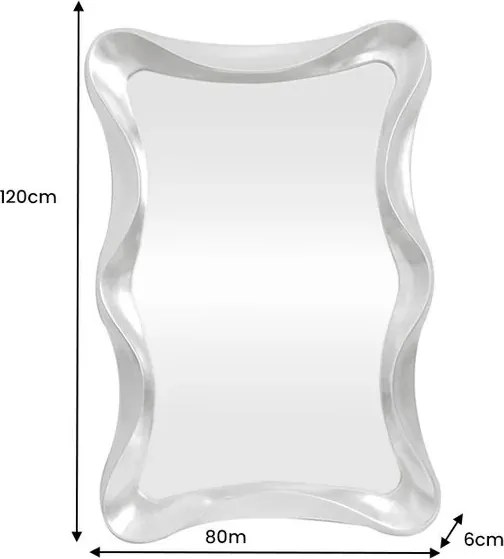 Oglinda de perete decorativa ALICE 120cm argintiu
