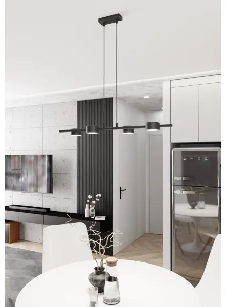 Lustră pe cablu SORA 4xGX53/12W/230V negru