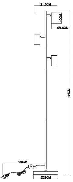 Globo 57911SSA - Lampadar ROBBY 3xGU10/5W/230V
