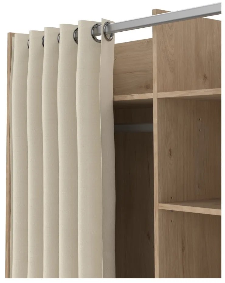 Șifonier bej/cu aspect de lemn de stejar 100x160 cm Kit – Tvilum