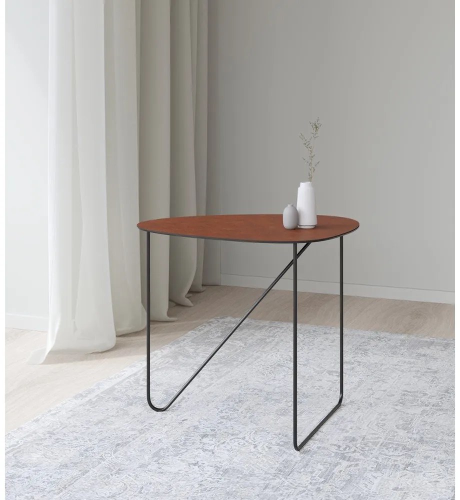 Măsuță de cafea maro coniac din metal 44x50 cm Curve L Bull – LIND DNA