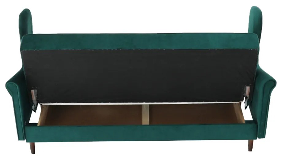 Canapea extensibilă, material textil verde, COLUMBUS