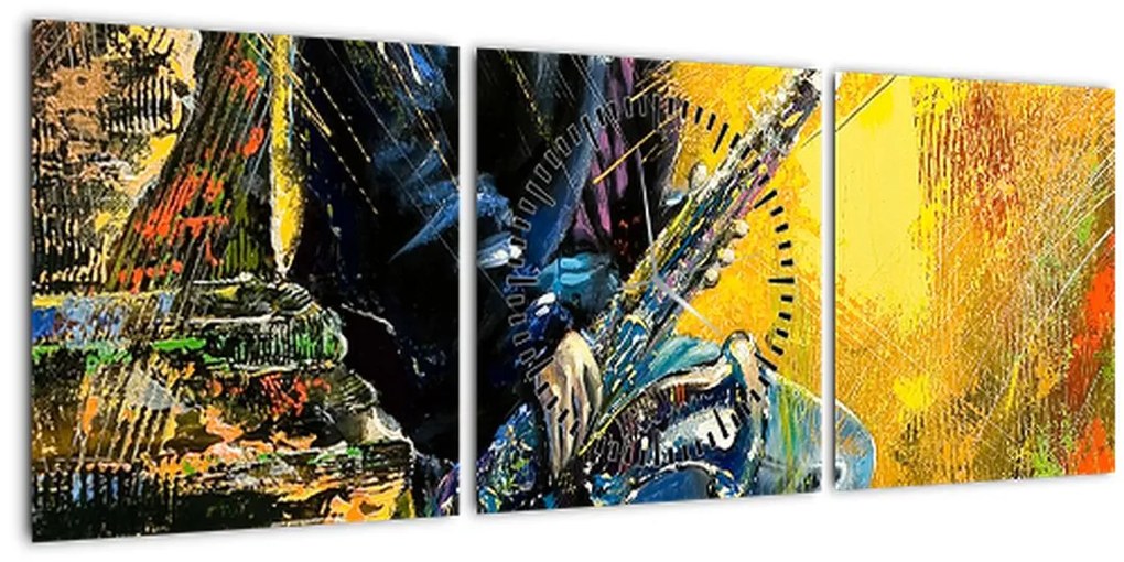 Tablou - Saxafonist (cu ceas) (90x30 cm)