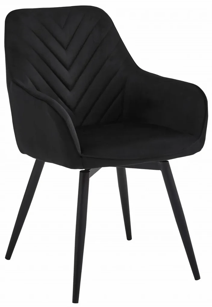 Scaun de masa rotativ NANA360 VELVET, negru