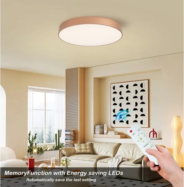 Brilagi - Lampă de tavan LED reglabilă POOL, 60 W / 230 V, Ø 60 cm, bronz, cu telecomandă
