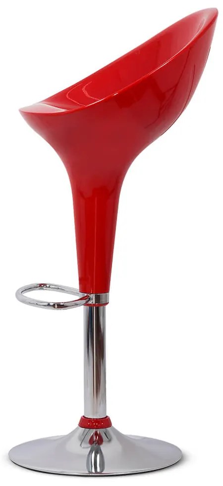 Scaun de bar roșu ABS 105 din plastic ABS și baza metalică