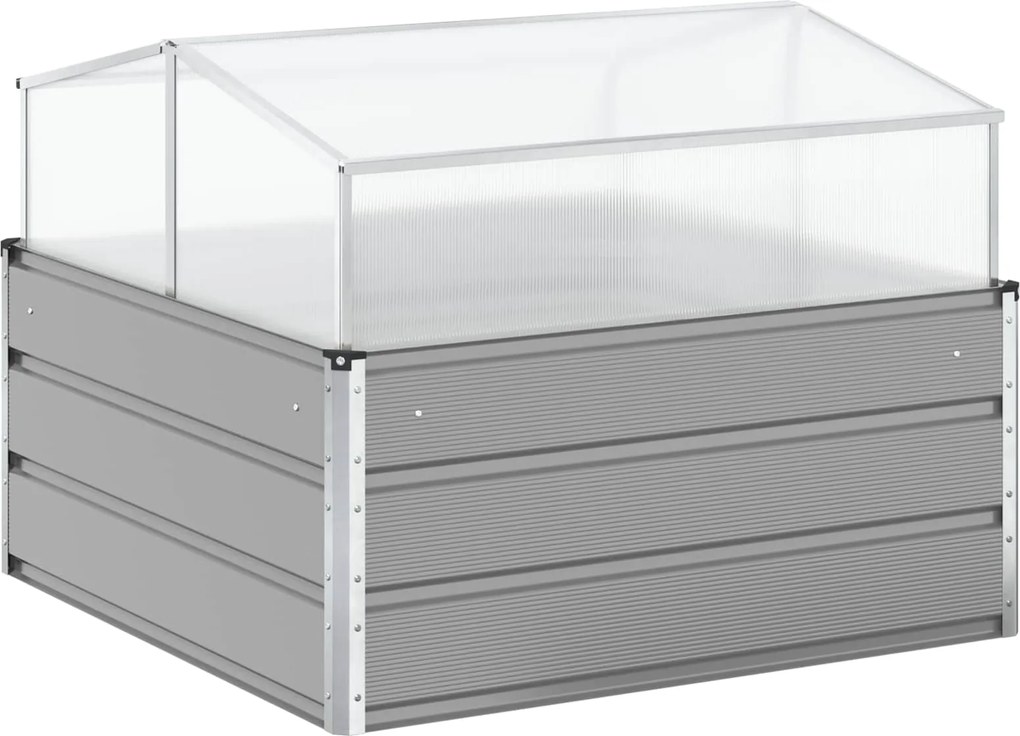 vidaXL Jardinieră Gri deschis 100 x 100 x 77 cm Oțel Galvanizat