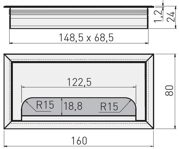 Trecere cabluri model MERIDA (Dimensiuni: 80x80 mm)