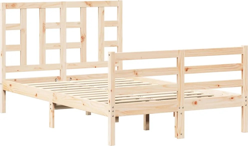 vidaXL Cadru de pat cu tăblie, 120x200 cm, lemn masiv