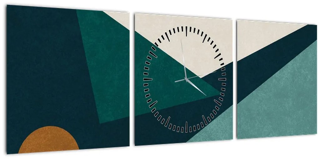 Tablou - Abstract cubic (cu ceas) (90x30 cm)