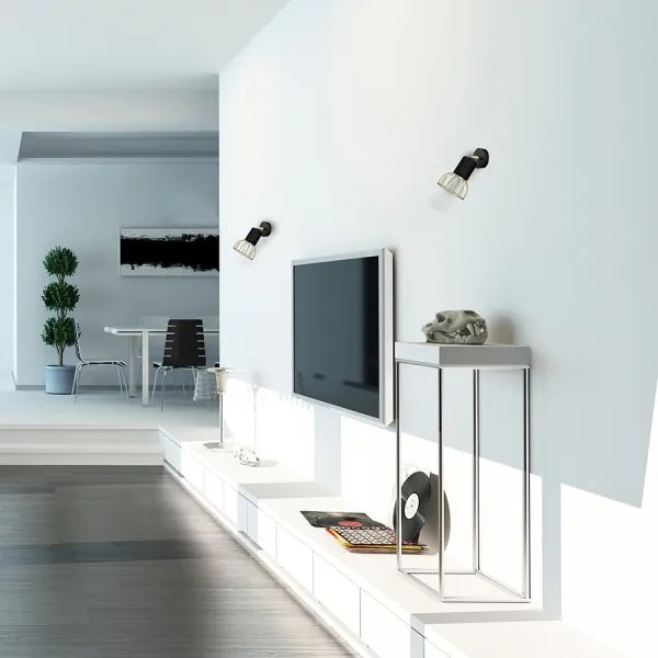 Spot de perete DANTE 1xGU10/25W/230V negru/auriu