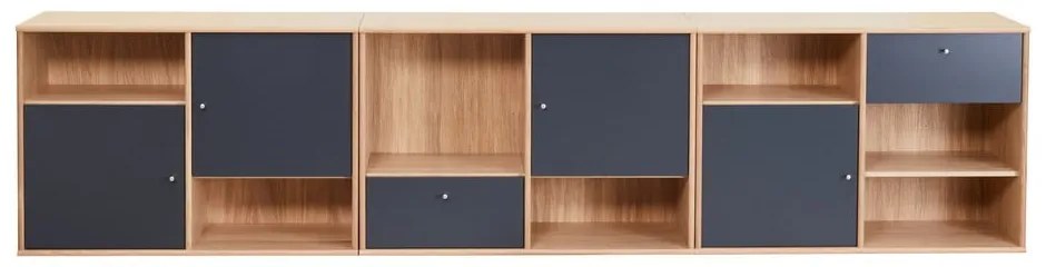 Comodă joasă neagră cu aspect de stejar 267x61 cm Mistral - Hammel Furniture