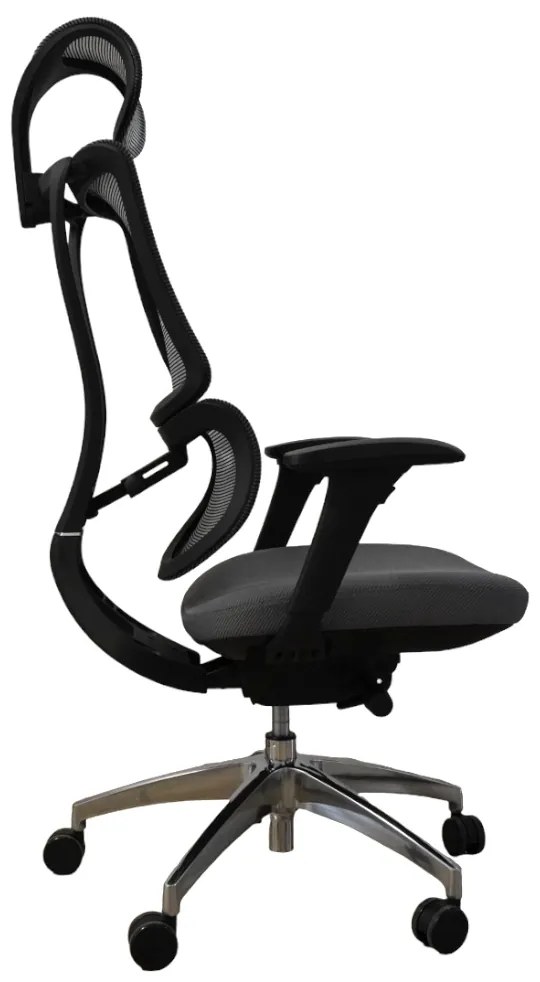 Ergodynamic Star Plus - Black Grey - Scaun de birou 4D, sezut translatie, suport lombar ajustabil 7 cm