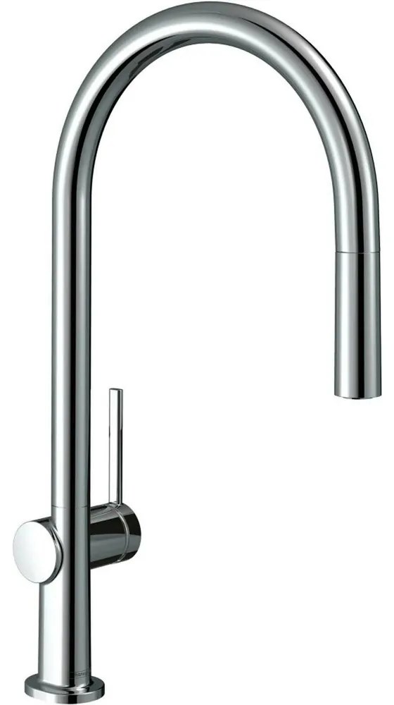 Baterie bucatarie cu dus extractibil Hansgrohe Talis M54 210 cu 1 jet finisaj otel inoxidabil fara sBox