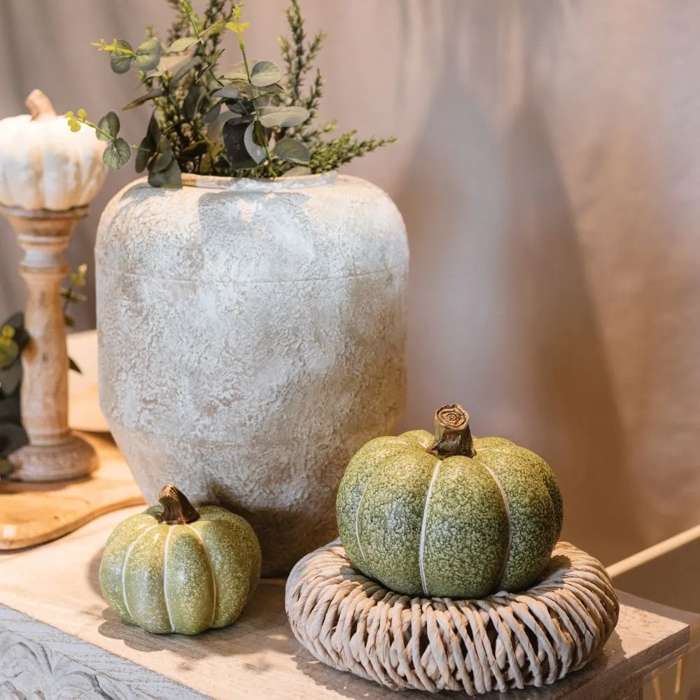 Dovleac decorativ Pumpkin Harvest, verde, 20x15 cm - modele diverse