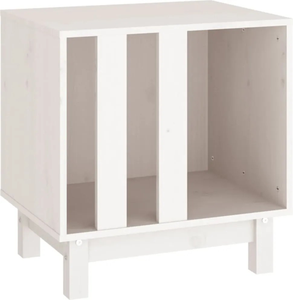 vidaXL Casă pentru câini, alb, 50x40x52 cm, lemn masiv de pin