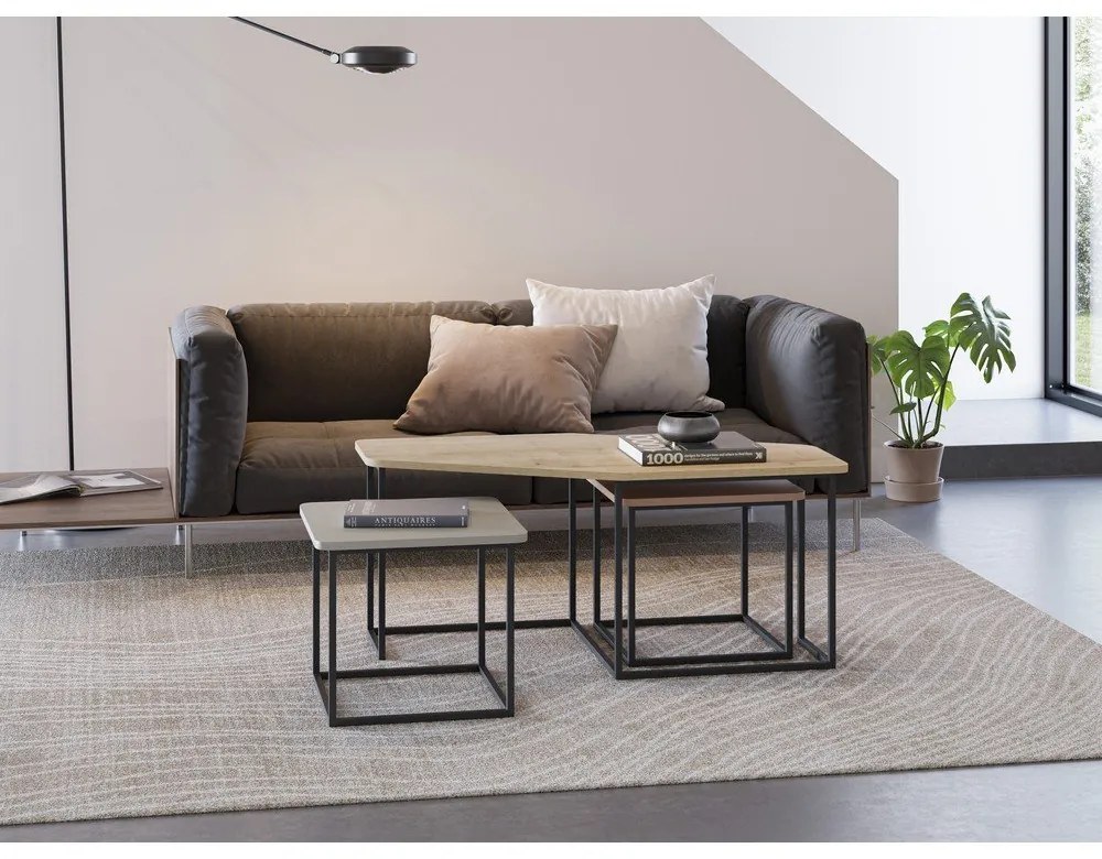 Măsuțe de cafea 3 buc. 60x111,5 cm Zoya – Marckeric